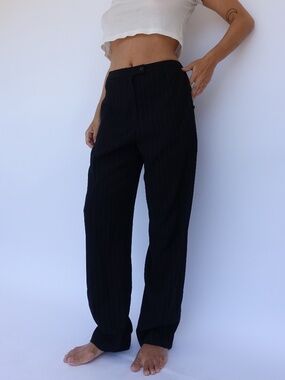 Vintage black pinstripe trouser pants